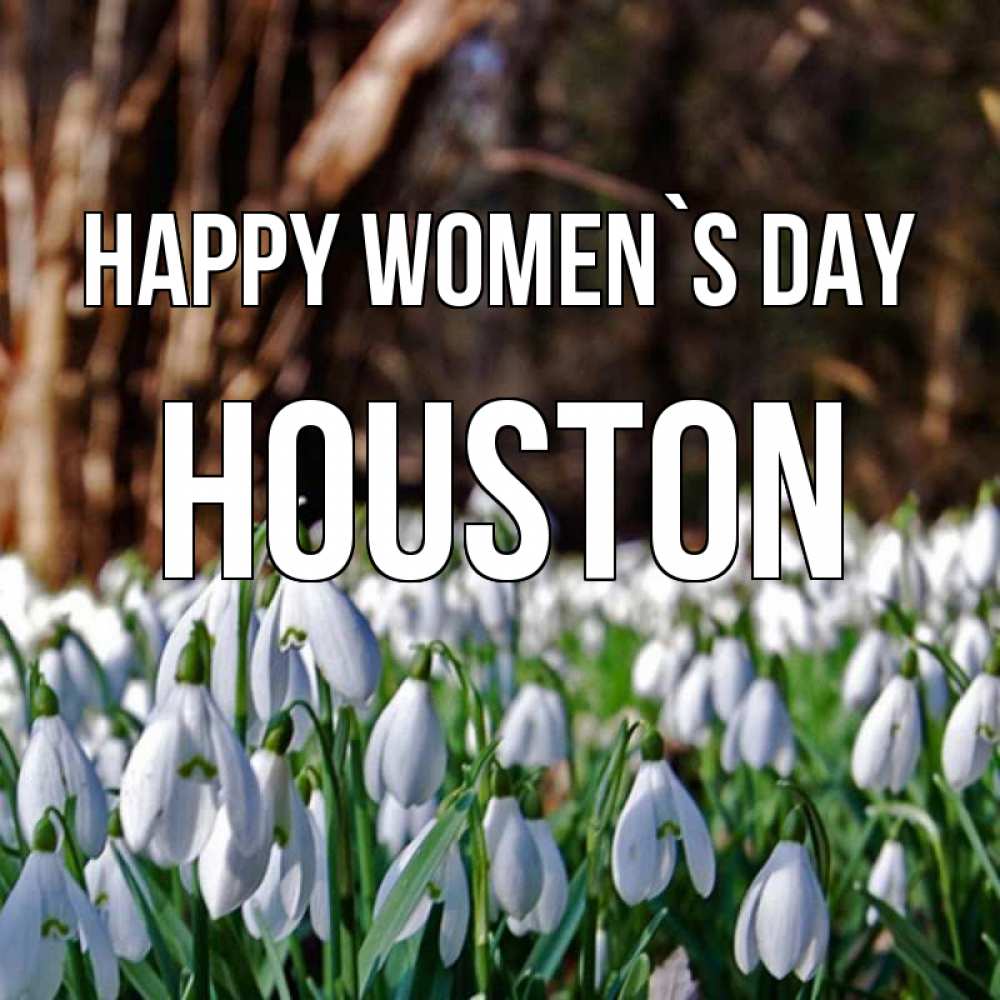 Greetings card с именем, Houston happy women`s day с подснежниками 1 Greetings with text for free download 